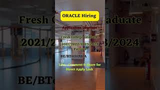 Oracle Hiring Freshers Apply Now oracle [upl. by Blight]