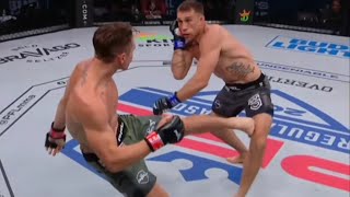 Chris Wade TKOs Kyle Bochniak  Headkick amp Ground n Pound after Leg Injury [upl. by Encratia]