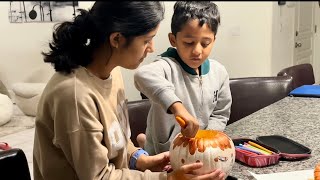 বাচ্চাদের school এ halloween কুমড়ো প্রোজেক্টমেহা বানালো লণ্ঠন আর রামা বানালো বাঁদর🐒 [upl. by Lennox]