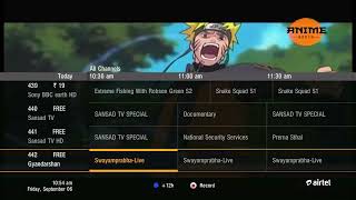 Airtel digital tv new channel list with new channel number [upl. by Dnalyar]