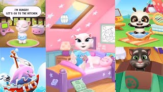 Baby Talking Angela Vs Hank Island🏝 vS Talking Angela 2 Vs Talking Panda vS Baby Tom 2 [upl. by Assetak32]