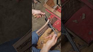 My drawknife is faster than your bandsaw woodcarving wood woodworking carving walnut kitchen [upl. by Reneta]