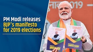 PM Modi releases BJPs manifesto for 2019 elections [upl. by Higginson]