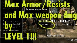 Max ArmorResistsDmg by level 1  Skyrim [upl. by Nolitta757]