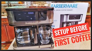 SETUP BEFORE FIRST USE FarberWare Dual Brew Coffee Maker K Cup pod Machine Rinse Before First Coffee [upl. by Ahsenev799]