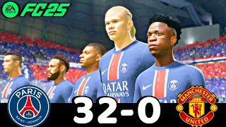 FIFA 25  MESSI RONALDO MBAPPE NEYMAR  ALL STARS  PSG 32  0 MANCHESTER UNITED [upl. by Yesnyl201]