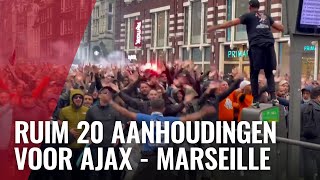 Supporters Marseille vanaf Dam naar Arena voor wedstrijd Ajax [upl. by Wichman]