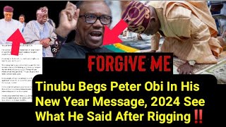 Tinubu Begs Peter Obi In His New Year Message 2024 See What He Said After Rigging [upl. by Ackler]