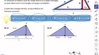 V35 Relations métriques dans le triangle rectangle [upl. by Ezeerb]