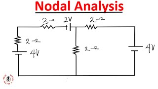 Nodal Analysis with Voltage Sources Worked Example [upl. by Asp373]