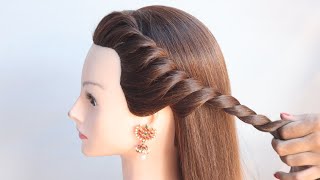 outstanding side braid hairstyle for traditional dress  ponytail hairstyle [upl. by Tedie]