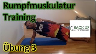 Rumpfmuskulatur Training  Übung 3  Seitlicher Plank [upl. by Annaoi]