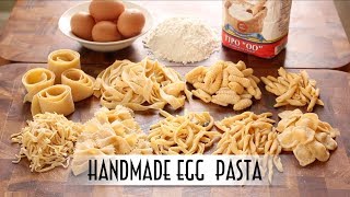 Handmade Egg Pasta  Hand Rolled amp Shaped 9 Ways [upl. by Ailla585]