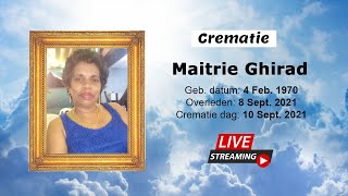 Crematie Live Streaming Maitrie Ghirad [upl. by Ynej]