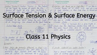 Surface Tension  Surface Energy  Chapter 9  Mechanical Properties of Fluids  11 [upl. by Laina]