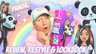 Barbie Cutie Reveal 🐼🎀❤️ PANDA  Review Restyle amp Lookbook [upl. by Netfa]