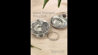 HandStamped Ring Dish Tutorial featuring ImpressArts Ultra Detail Flower Stamps [upl. by Atoel]