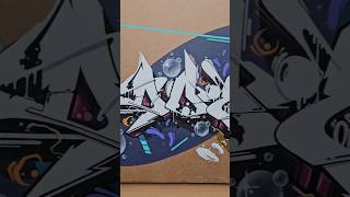 MAD GRAFFITI PIECE ON A CARDBOARD 😰 graffitiart graffiti shorts [upl. by Kenny]