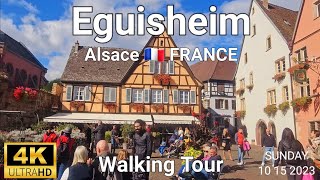 EGUISHEIM a Beautiful French Village in Alsace Region 4K Walking Tour [upl. by Mailand]