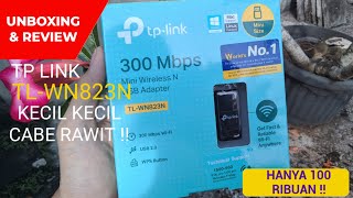 ADAPTER WIFI MINI MURAH TERBAIK  UP TO 300 Mbps HANYA 100 RIBUAN  Review TP LINK TLWN823N [upl. by Relluf629]