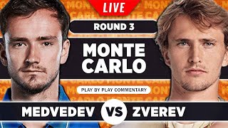 MEDVEDEV vs ZVEREV  ATP Monte Carlo Masters 2023  Live Tennis PlaybyPlay [upl. by Atiana]