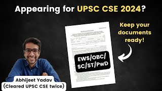 If you belong EWSOBCSCSTPWD category watch this  UPSC CSE 2024 [upl. by Gustav]