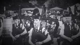 Campbeltown loch I wish you were whisky Dufftown Highland Games Pipe and Drums Bagpipes Slowmotion [upl. by Levitan]