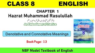 Class 8 English Unit 1 Denotative and Connotative Meanings of Words [upl. by Euphemiah]