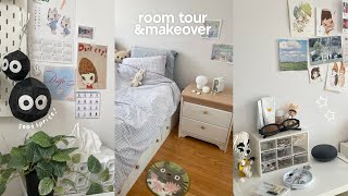 room makeover pinterest inspired new desk setup ikea tour decorate w me [upl. by Iyre]