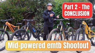 Midpowered Emtb Shootout  Best lightweight electric mountain bikes part 2 of 2 [upl. by Nitas]