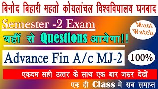 Advance Financial Account Bcom Semester 2 BBMKU 2024 Financial Account Important Questions [upl. by Asillam396]