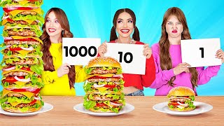 ESCAPING 100 LAYERS OF FOOD CHALLENGE  Amazing Food Hacks by 123 Go [upl. by Eiramave957]