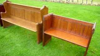 Antique Victorian Oak amp Pitch Pine Church Pews For Sale  UKAA [upl. by Eelan]