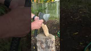 Chopping block work on an old piece of spalted wood spoon youtubecreators youtubehighfive [upl. by Aneema]