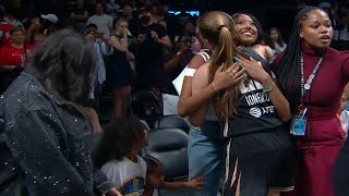 Sabrina Ionescu greets Bryant family after Liberty win  WNBA on ESPN [upl. by Schreibman]