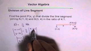 Division of Line Segment 4 to 1 in Vectors [upl. by Abdul]