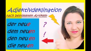 Deutsche Grammatik ADJEKTIVDEKLINATION☝️🔥 NACH BESTIMMTEN ARTIKELN [upl. by Terrag]