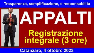 CATANZARO  Codice dei contratti fra trasparenza semplificazione e responsabilità 4102023 [upl. by Raamaj]