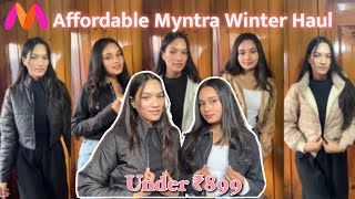 Myntra winter wear haul  winter jackets under 899 Affordable jackets [upl. by Nolahc790]