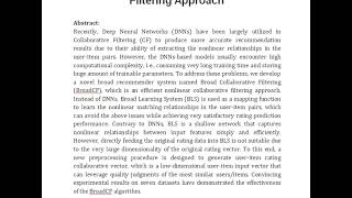 Broad Recommender System An Efficient Nonlinear Collaborative Filtering Approach [upl. by Eentrok541]