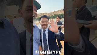 MANNY PACQUIAO ARRIVES TO FURY VS NGANNOU amp RUNS INTO SHANNON BRIGGS “LET’S GO CHAMP” [upl. by Rafaelle280]