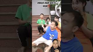 DIBALIK DAUN ADA ES KRIM⁉️ funny challenge comedy lucu fpy marshmallow music pizza [upl. by Nahgeam]