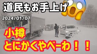 【小樽】路肩にダイブ車両が続出😱ホワイトアウトはとにかくやべーわ！！ [upl. by Banky]