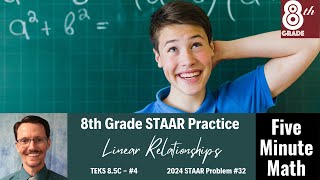 8th Grade STAAR Practice Linear Relationships 85C  4 [upl. by Warfold]