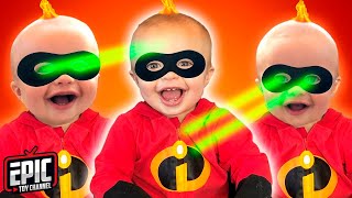 Incredibles 2 Jack Jack Pretend Play  Dash Violet amp Aquaman Movie Surprise  Incredibles 2 Costumes [upl. by Almeria558]