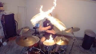 Burn  Drum Cover with Fire Sticks  Ellie Goulding  Drumming With Fire Brit Awards 2014 song [upl. by Llerut]