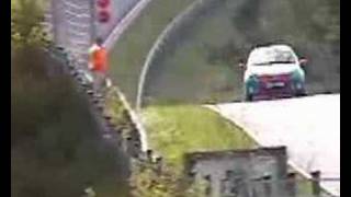 VLN 2003 Crash Renault Clio Schwedenkreuz [upl. by Malca]