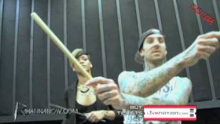 Rihanna Playing Drums with Travis Barker [upl. by Aerdnu]