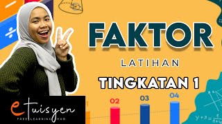 eTuisyen TINGKATAN 1 MATEMATIK  Bab 2 Faktor amp Gandaan  Latihan [upl. by Riegel]