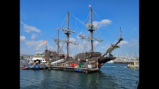 SPANISH GALLEON EL GALEON ANDALUCIA VISITS PLYMOUTH [upl. by Mignonne]